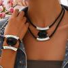 Fashion  Jewelry Set Necklace Bracelet for Women Ladies Vintage Necklace Bracelet Set Elegant Women
