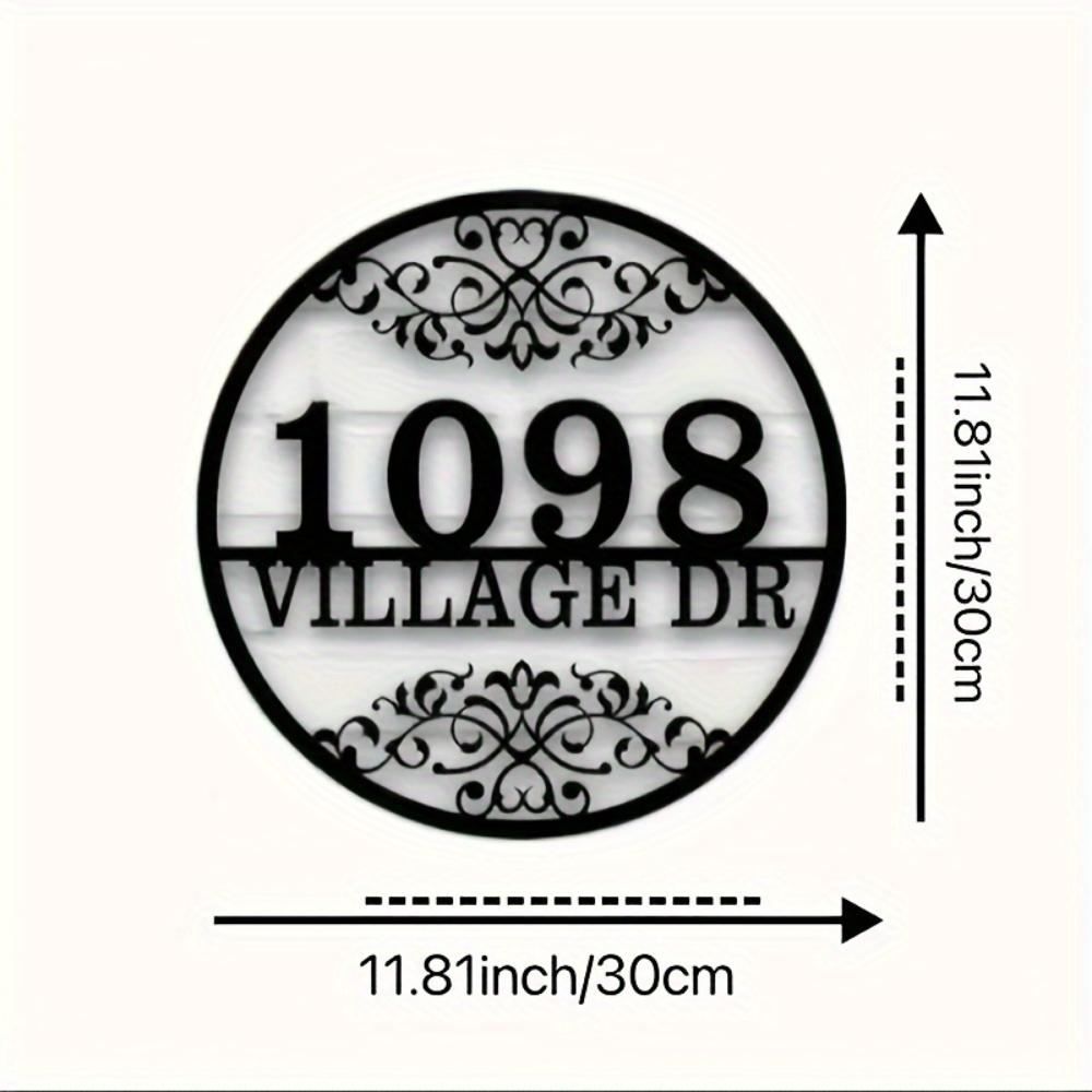 

Metal Door Sign Custom Address Name Black Personalized Home Decor Housewarming Gift