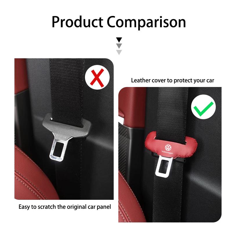 BIG1 Leather Car Seat Belt Adjustable Anti-Scratch Protector Buckle For Volkswagen VW Polo Jetta Sagitar Magotan Passat B5 B6 B7 CC