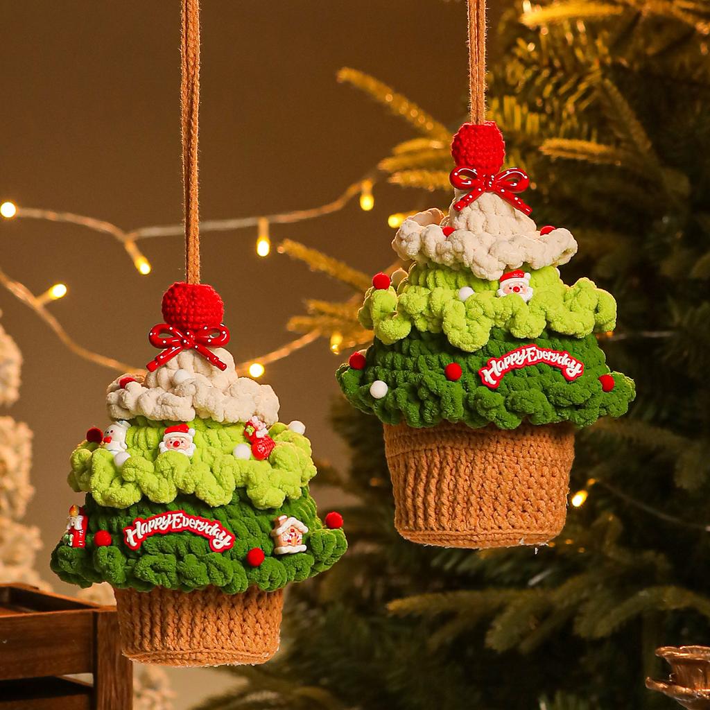 2025 handmade wool knitting Christmas tree Apple box Christmas gift packaging high-grade high-value candy gift box