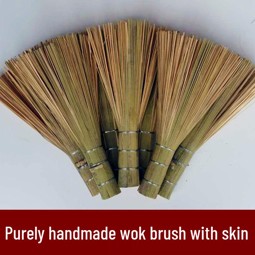 Handgjord Bambukruksborste - Non-stick Oljerengöringsborste för Hushållskök, Hotell och Restauranger