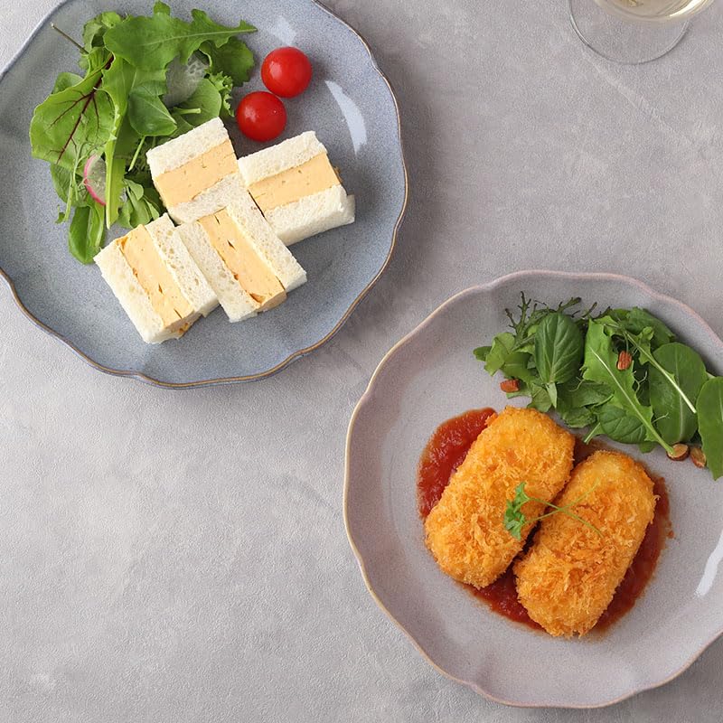 EAST Table Flower-shaped Plate L Kiln Change Carina Red Clay Blue 23cm Dishwasher Safe 44-082-01