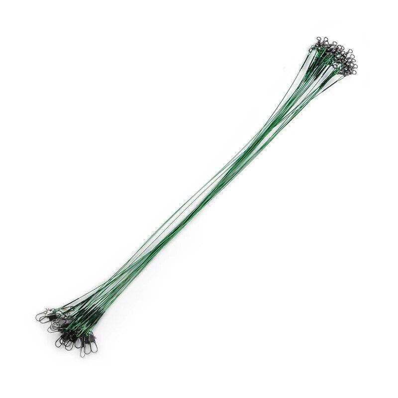 

20 шт. Стальной рыболовный поводок против перекусывания 15/20/25/30 см, стальной поводок с вертлюгом, рыболовный аксессуар, поводок с сердечником из свинца, рыболовный тросик 15cm