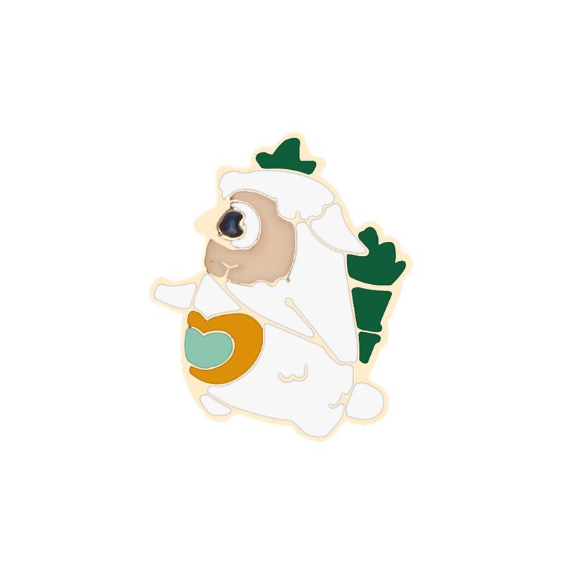 Japanese & Korean Cute Animal Cartoon Brooch: Monkey, Sheep, Cow Alloy Pin Ornament