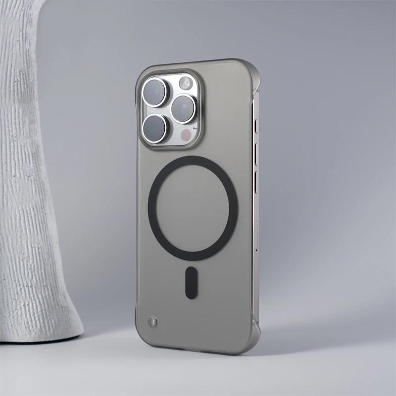 Ultrathin Borderless MagSafe Phone Case for iPhone 17 Air 16 15 14 13 12 Pro Max Wireless Charging Translucent Hard PC Cover