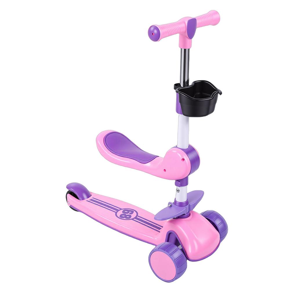 3 Wheel LED Light Up Scooter with 3 Wheels   Handlebar and Removable Seat Folding Scooter for Outdoor Activities