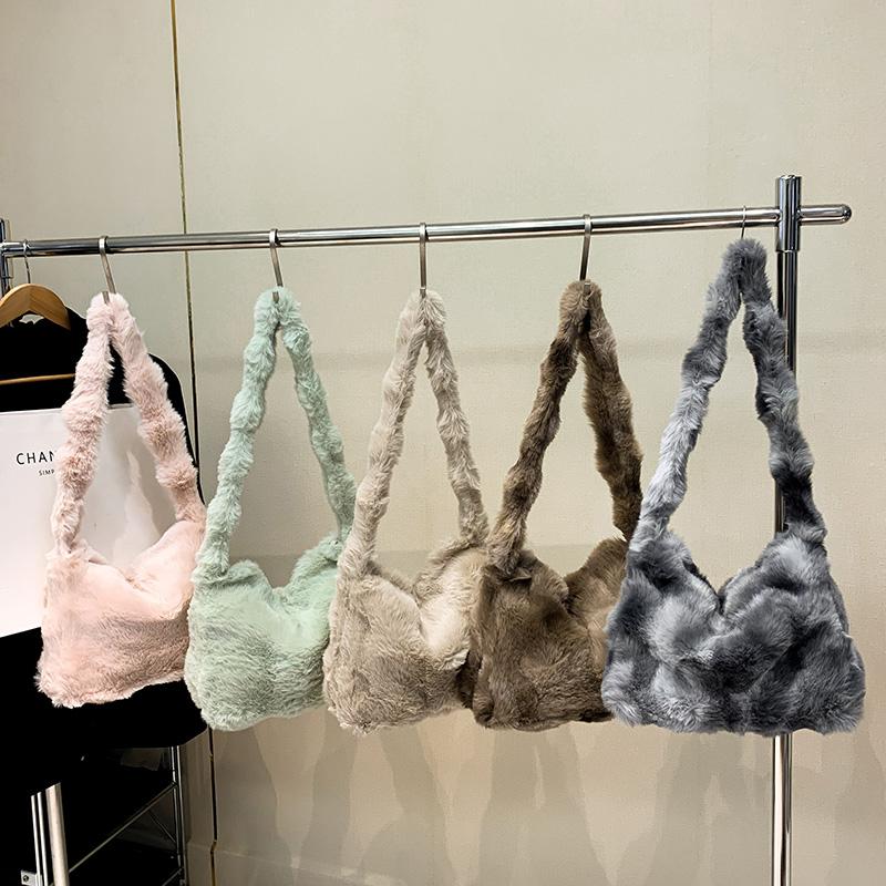 Velvet Women's Bag  High Beauty  Shoulder Bag  Soft  Versatile  Simple Tote  New Product