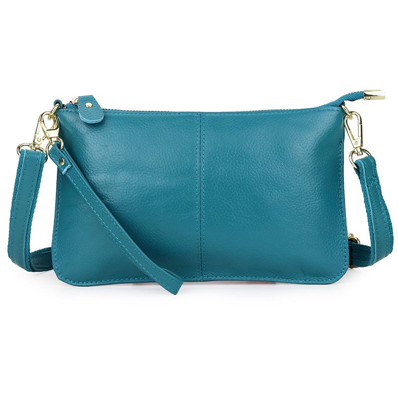 Genuine Leather Women's Crossbody Bag with Wrist Strap - Top Layer Cowhide Shoulder Bag