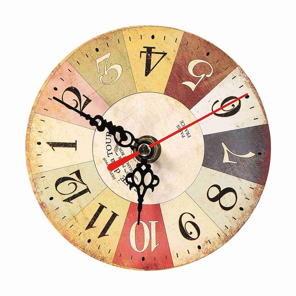 1Pc Artistic Creative European Style Round Antique MDF Home Office Wall Clock Decoration New