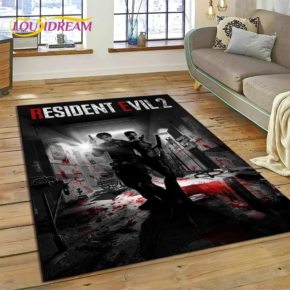 3D Horro Games R-Resident Evil Gamer Carpet Rug for Bedroom Living Room Home Sofa Decoration,Child Game Large Decor Floor Mat