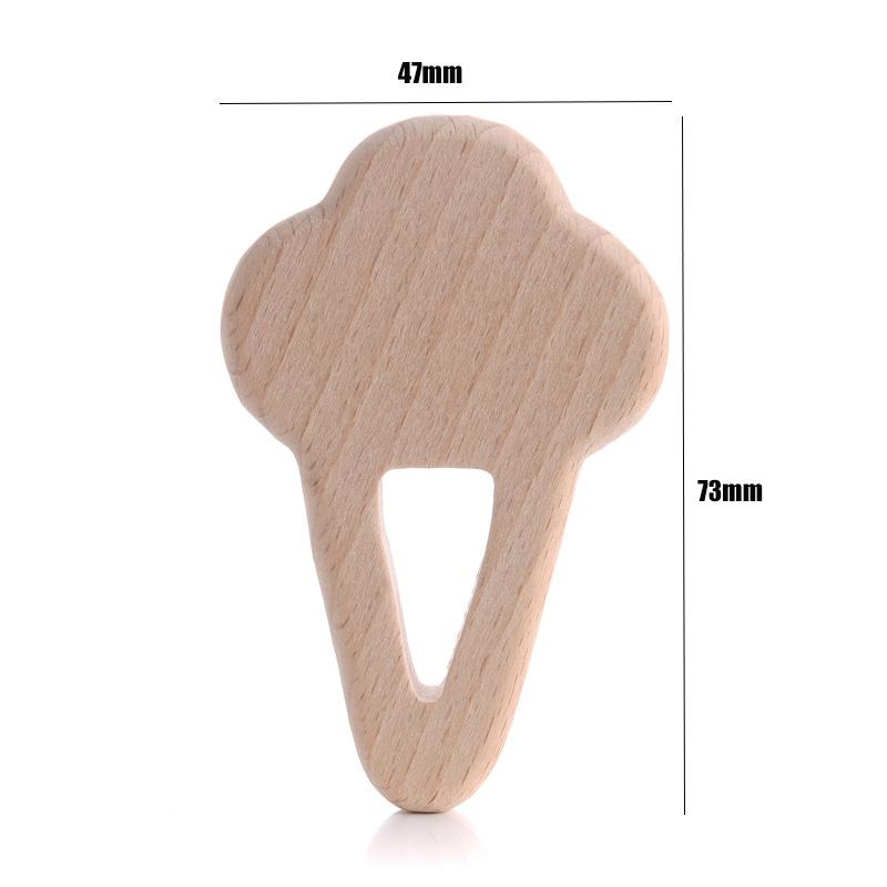 1Pcs Wooden Rodent Teethers Baby Cartoon Animals Rainbow Ice Cream Beech Teether Pendant For Baby Pacifier Chain Nurse Gifts Toy