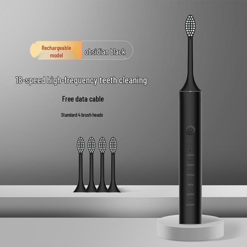 Unisex Rechargeable Ultrasonic Soft Bristle Electric Toothbrush for Home & Travel