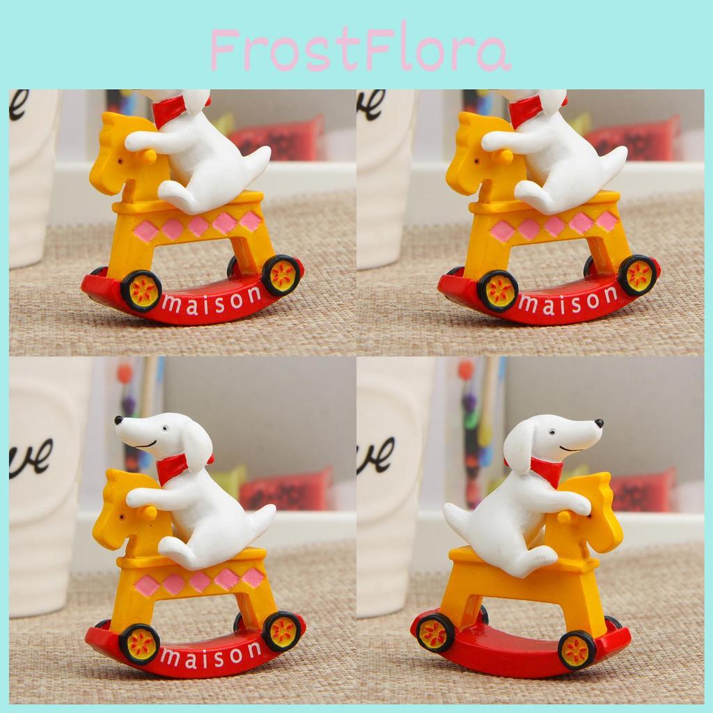 A Puppy Riding A Wooden Horse Resin Ornaments For Daily Garden Decor Gift And