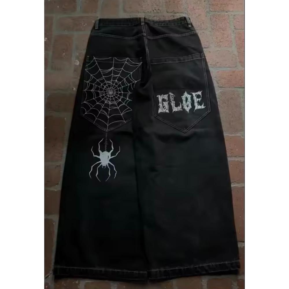 Street Hip-hop Casual Løse Y2K Rette Vide Ben Bukser Menn Amerikansk Retro Harajuku Mote Punk Oversized Jeans Kvinner