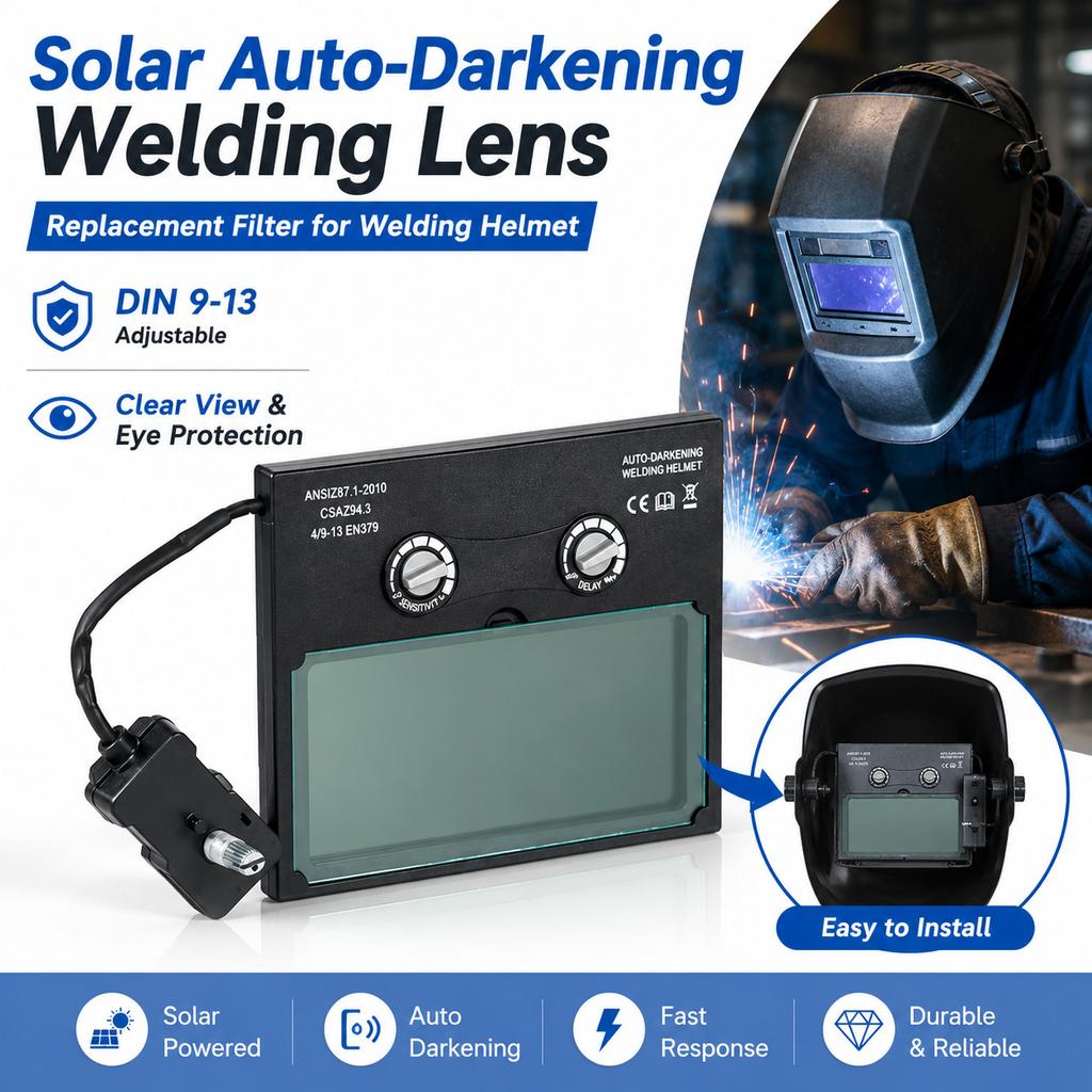 Filtro Auto Oscurante Solare Casco da Saldatura Saldatore Lente per Saldatura Occhi Per Macchina Saldatrice Strumenti di Saldatura Protezione Occhi