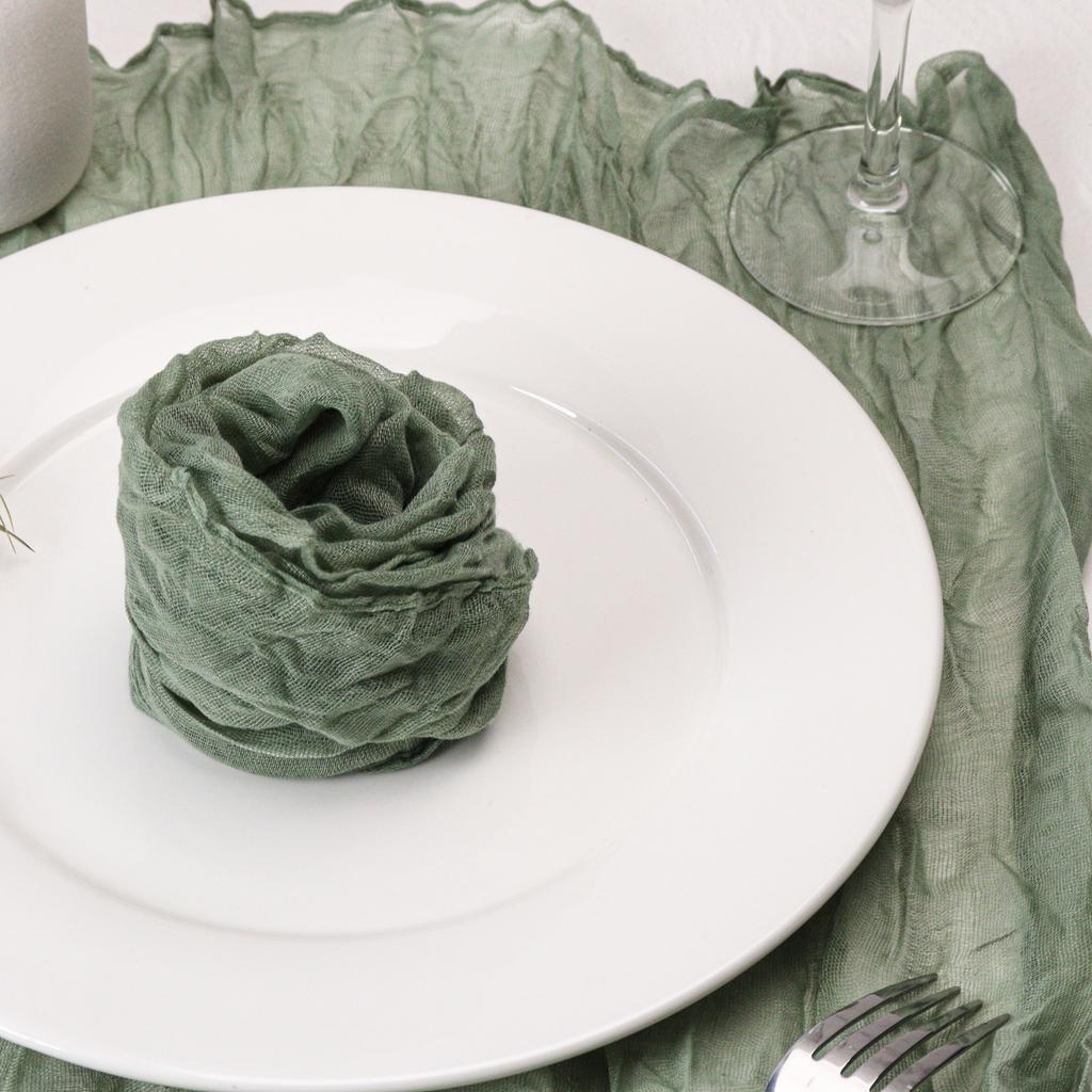 12pcs, Handmade Cheesecloth Napkins - Rustic Table Decor for Parties, Weddings, and Family Dinners