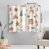 2pcs,2D Plane Printing Popular Curtain Panels Christmas Bells Bows Delivery (3) Durable Polyester (without Rod) Room Decor Use