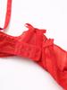 Women Satin Lingerie Underwire Half Cup Bow Push Up Bralette Shelf Bra Tops Corset Bustier Underwear Nightclub Costume