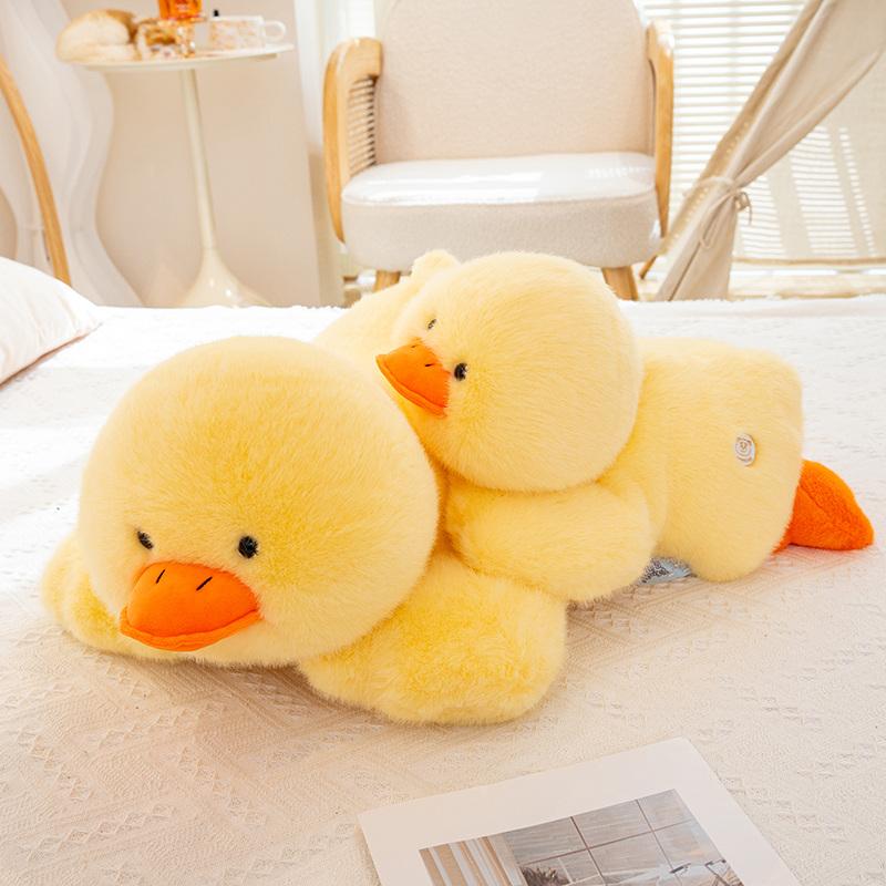 Favorite Toy Unisex Yellow 30-60Cm Fluffy Large Sleep Pillow Super Soft Duck Plush Toy Cozy Lying Stuffed Animal Duck Plushies Hug Pillow Cushion