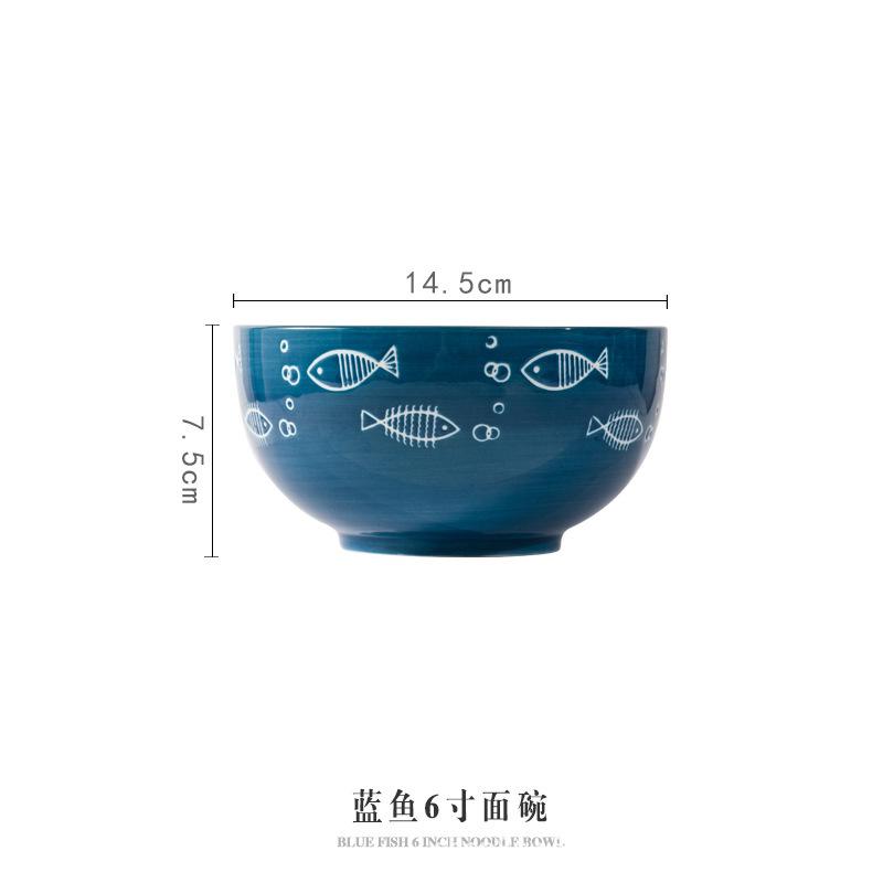 Dish Set Cute Ceramic Salad Bowl Noodle Bowl Soup Bowl Rice Bowl Plate Vegetable Plate Fish Plate Household Tableware
