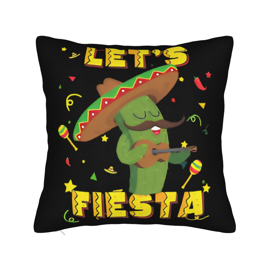 Let'S Fiesta Party Printed Pillow Case Mexican Amigo Cinco De Mayo Sombrero Morden Pillow Cover Soft Pillowcases