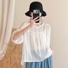 DIMANAF 2026 Summer New Plus Size Women Blouse Shirt Vintage Embroidery Loose Cotton Linen Casual Lady Tops