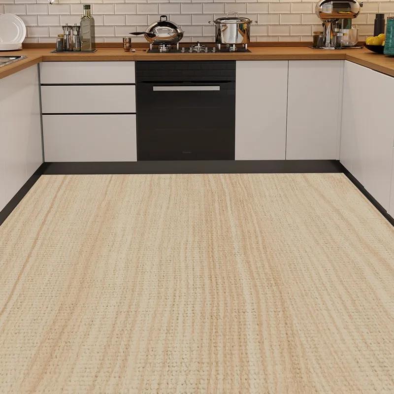 Kitchen Carpet Modern Simple Wood Grain Waterproof Oil-proof Anti-fouling Floor Mat PVC Easy To Care for Balcony Rug Alfombra