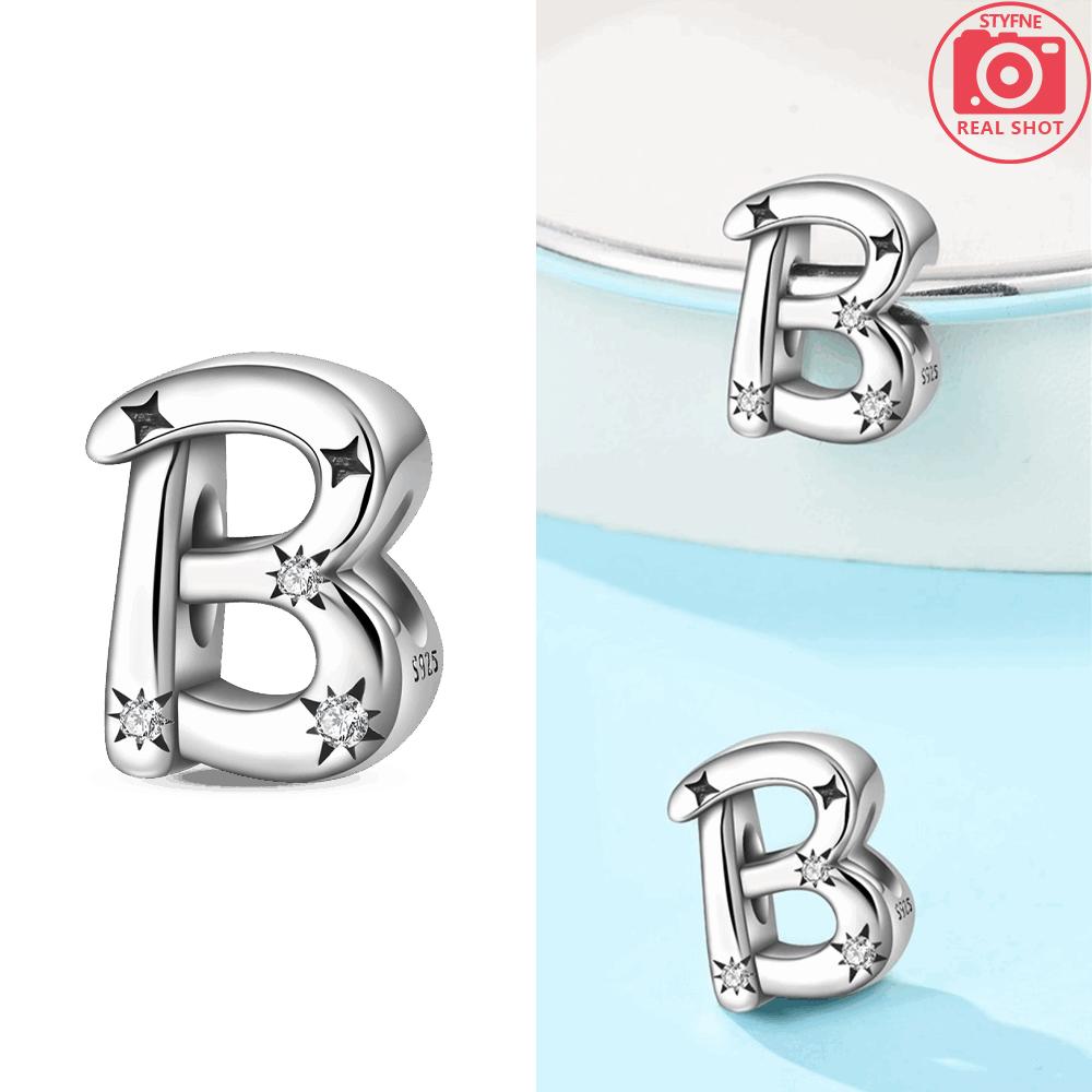 Letter Pendant Love White Zircon Stars Original Copper English Letters Beads Fit Bracelet Accessory Jewelry Gift Women Diy