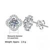 925 Sterling Silver D Color Moissanite  Stud Earrings for Women Flower  Four-leaf Clover Style 1CT Wedding Fine Jewelry Gifts