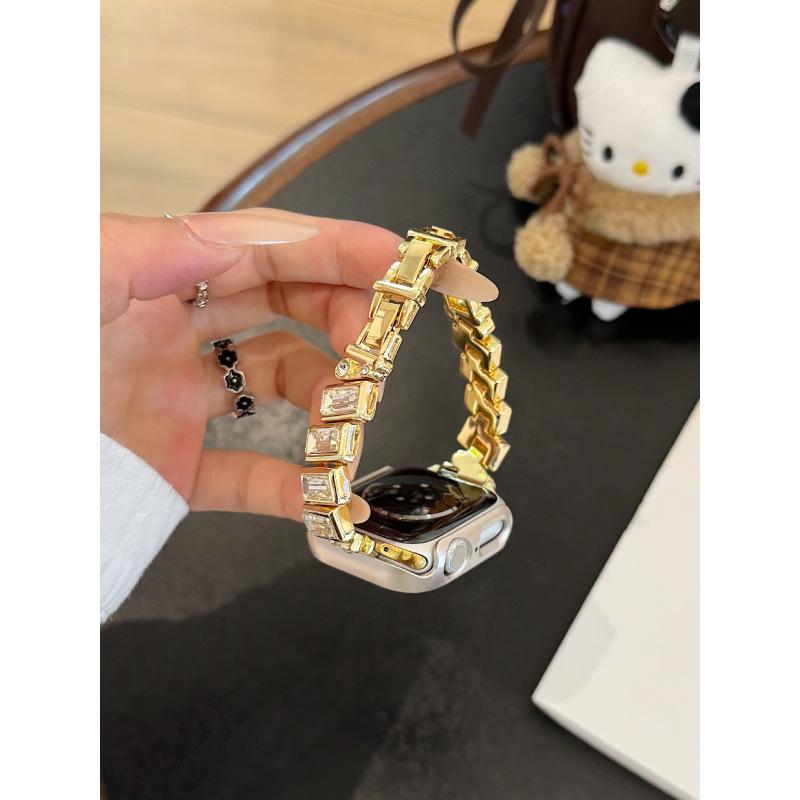 Compatible Diamond-Studded Metal Strap for Huawei GT654, Xiaomi 9 Pro, Apple iWatch 11
