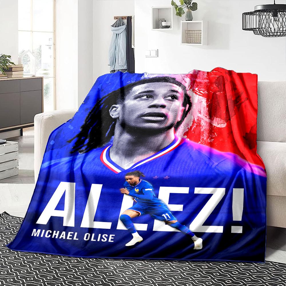 Michael Olise Player Season Blankets Flannel Printed Breathable Warm Throw Blanket for Home Office Bedspreads 0708a45
