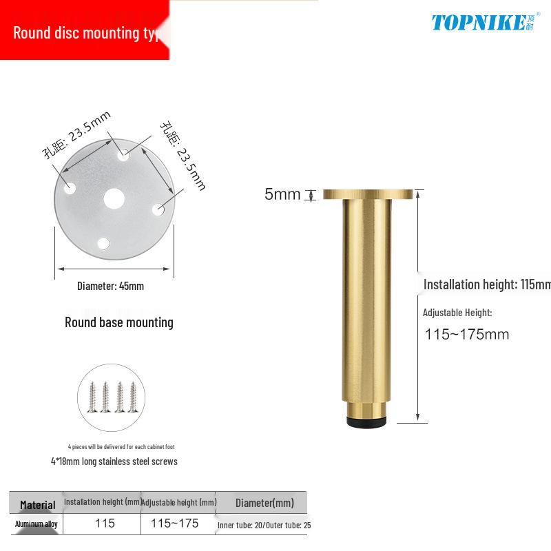 Adjustable Metal Support Legs for Furniture: Perfect for Beds, Tables, Cabinets, Bathrooms, and L-Shaped Sofas.