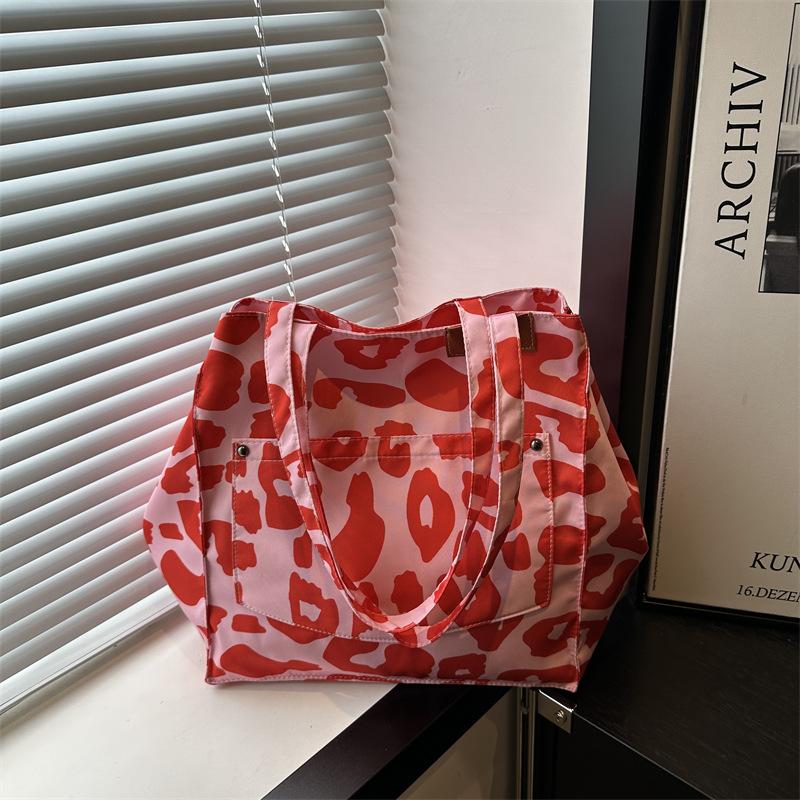 

Винтажные большие сумки-тоут с леопардовым принтом для женщин, портативная женская сумка через плечо для покупок, повседневная универсальная женская сумка роза розовый