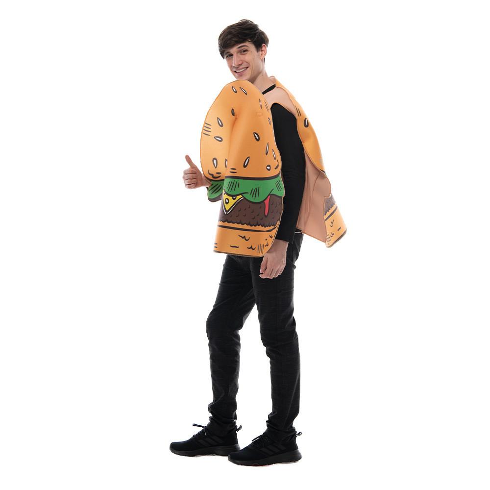 School Theme Hamburger Costume With Polyester Fabric For Adults At Halloween Festive Events