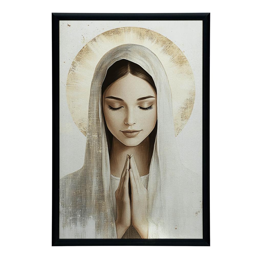 Matka Boża W Modlitwie Matka Boża W Modlitwie, 70X100 Cm, Rama Aluminiowa Czarna, Papier Matowy 230 Gsm