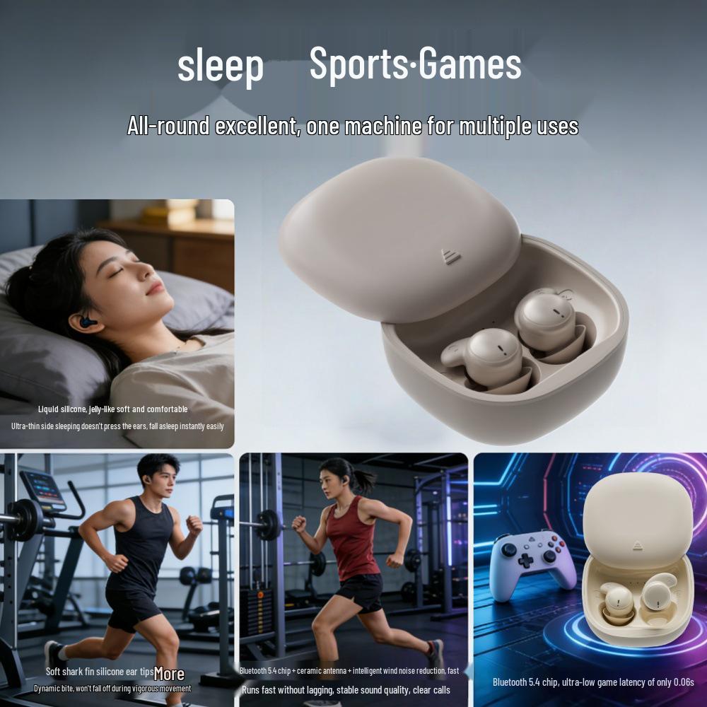 2025 Soft Silicone Wireless Bluetooth Sleep Earphones - Painless, Noise-Cancelling, Ideal for Side Sleeping and Sports