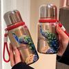 Golden Peacock National Style Stainless Steel Vacuum Insulated Water Cup - Large Capacity Double Layer Design