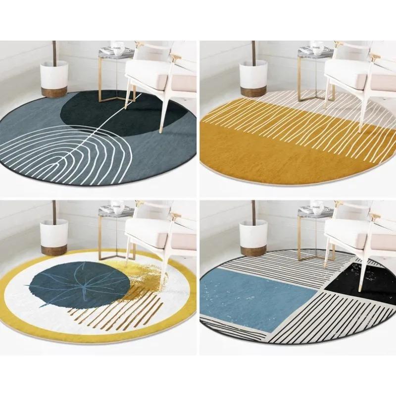 

Stripe Abstract Round Carpet, Bohemian Non-Slip For Living Room Floor 40-40cm