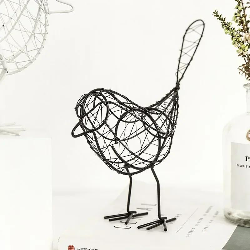 Home Decoration Creative Gift Souvenirs Room Decor Figurines Abstract Miniatures Vintage Animal Iron Bird