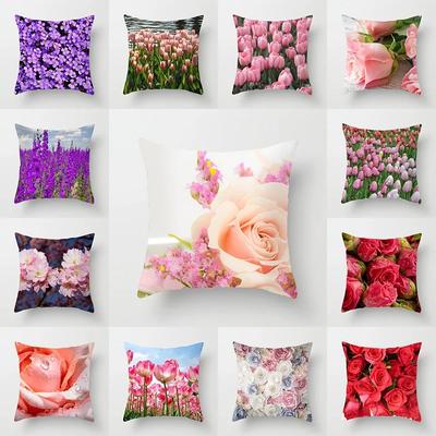 Beautiful Floral Decorative Pillowcases Office Living Room Car Ornaments Home Pillowcases