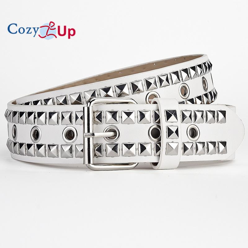 Cintura in PU con Perline Quadrate da Uomo e da Donna, Occhio di Willow Ding Qi, da Indossare con Pantaloni con Cintura Decorativa