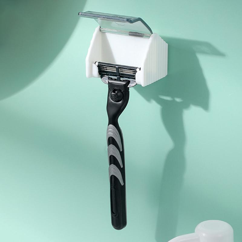 Herren Rasierer Halter Rasierer Halter Aufbewahrung Badezimmerzubehör Plastikfrei Stanzhaken Wand Saugfuß Bürsten Klingenhalter