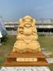 15cm Wooden Carved Buddha Made from Premium Cypress A guardian deity of career business and protection from Statue, Three-Faced Daikokuten, Wood.