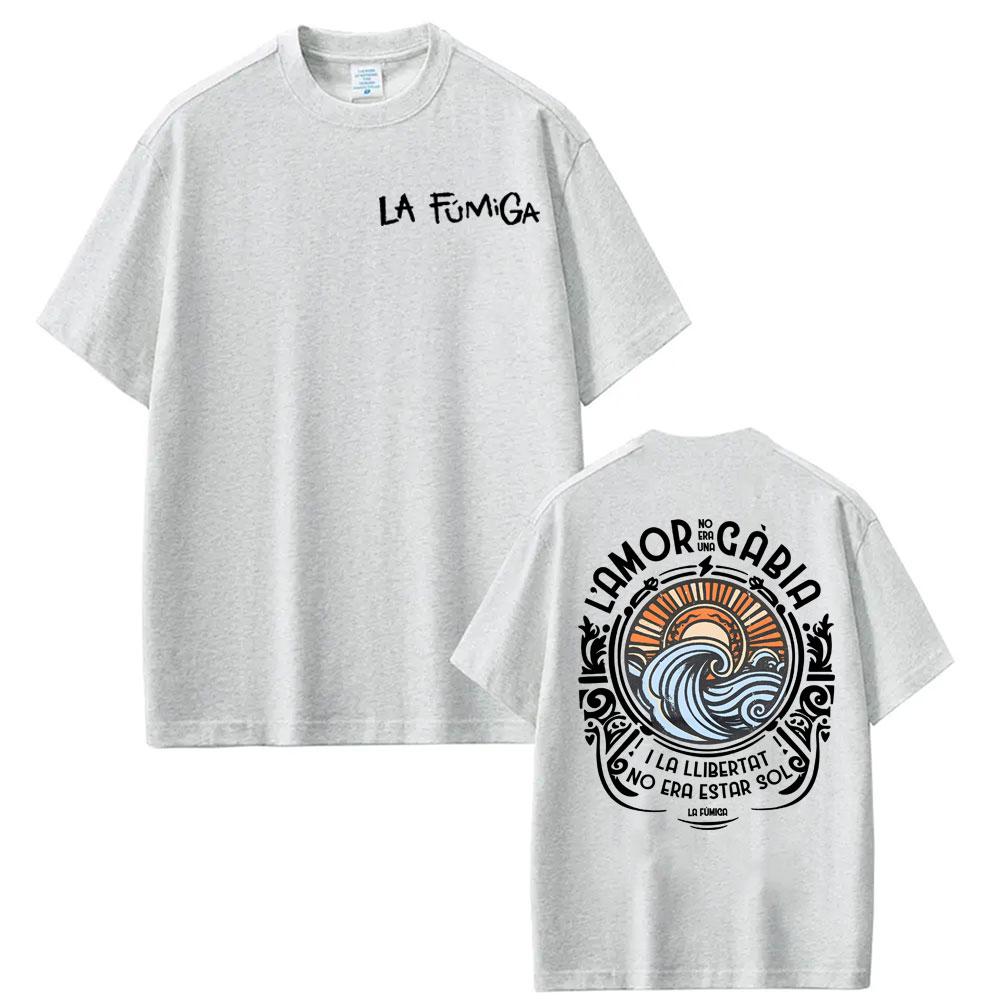 Band La Fumiga Llibertat Album Merch T Shirts for Men Women Fashion Cool TShirt High Quality Oversized Cotton Tshirt Streetwear