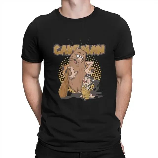 Funny Captain Caveman Cavey 1980s Cartoon Print Tops Men Clothing Ropa Hombre Camisetas Hanna Barbera Graphic TShirt Oversized