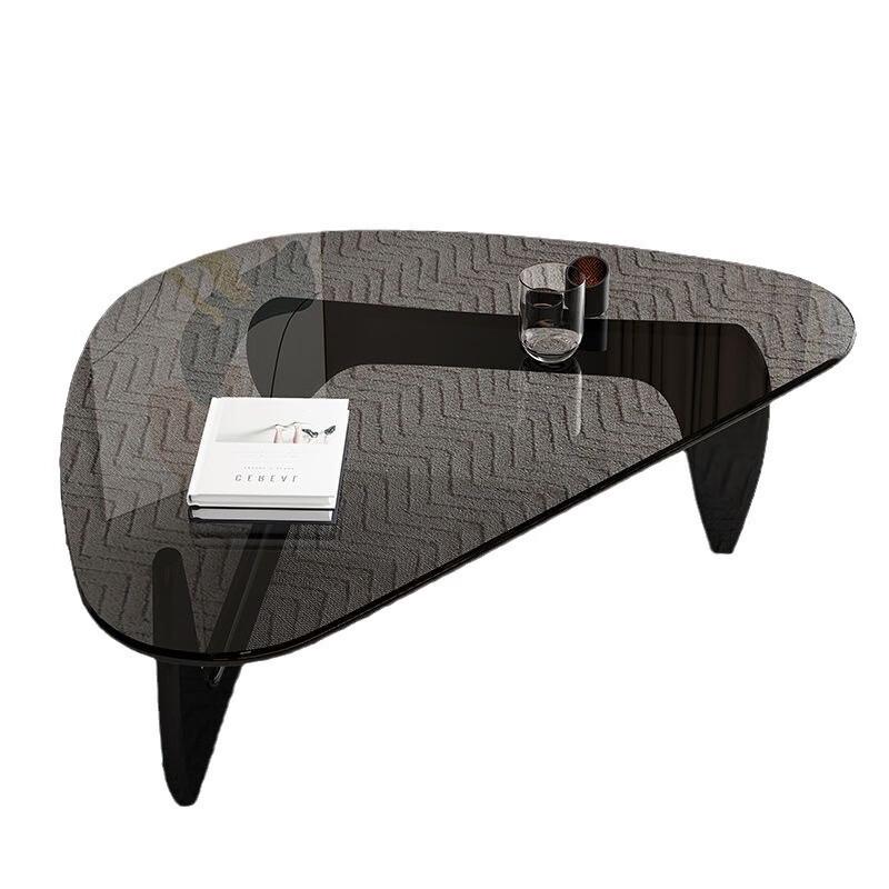 Modern Minimalist Round Tempered Glass Coffee Table