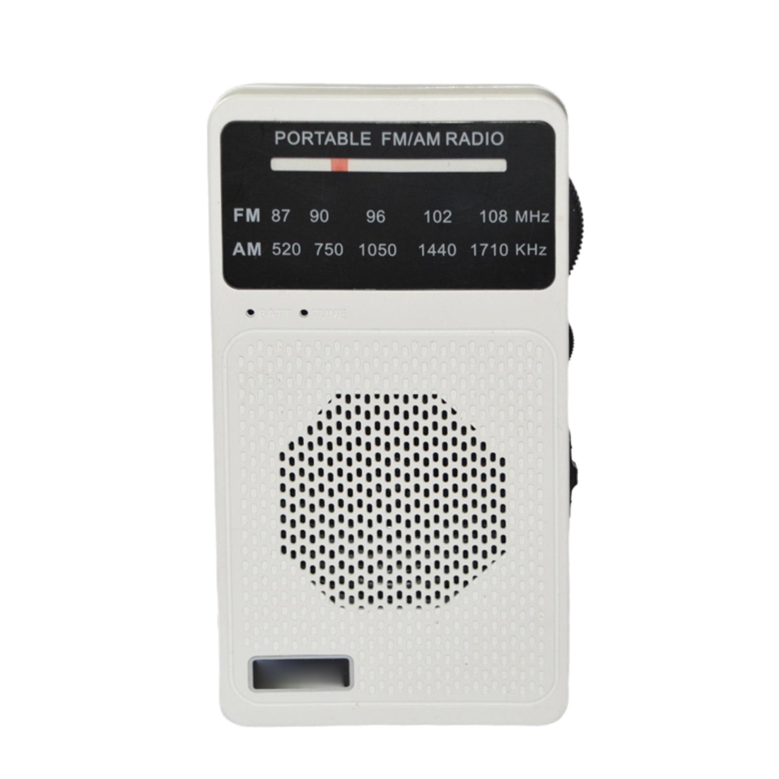 

Портативное AM FM радио с клипсой для ремня, шнурком, разъемом для наушников 3,5 мм, карманного размера, Hi-Fi звук, расширенной выдвижной белый