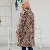 0 Long Leopard Print Suit Collar Imitation Fur Jacket Women's Casual Coat Autumn and Winter New