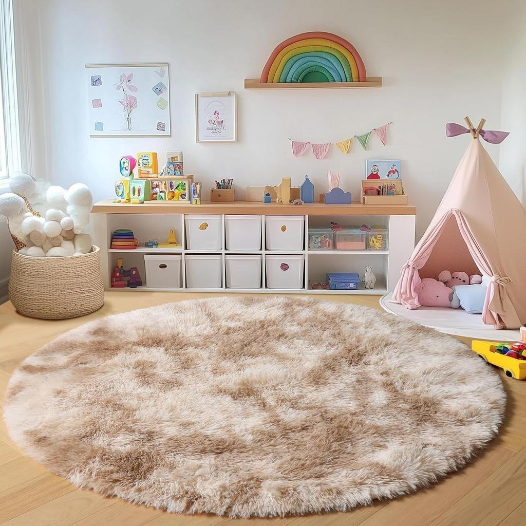 Μαλακό Μεταξένιο Χαλί Στρογγυλό Αφράτο Χαλί Περιοχής Καναπέ για Σαλόνι Παιδικό Υπνοδωμάτιο Χαλάκια Δαπέδου με Πλούσιο Πάχος Ζεστή Διακόσμηση Σπιτιού Χαλάκι για Κατοικίδια Γκρι