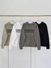 Double-Line Flocking Essentials High Street Letter Hoodie - Casual Loose Fit for Men & Couples